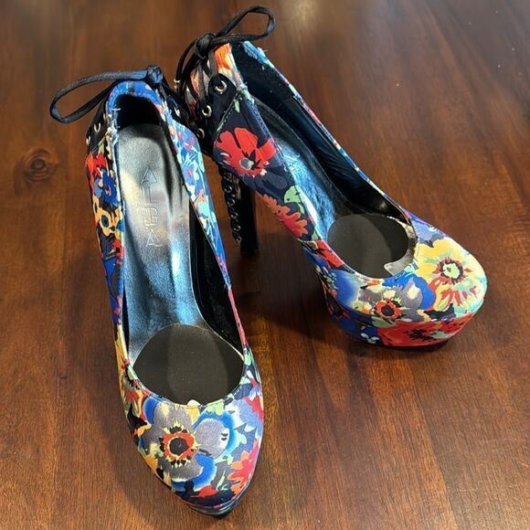 ALBA Corset Floral Platform Stiletto Heels Size 7 - Picture 3 of 9